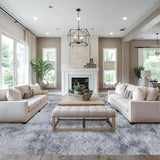 Soft Area Rugs for Living Room Non-Slip Thick Plush Carpets for Winter Anti-Slip Fluffy Artificial Velvet Rugs Soft Gray Carpets