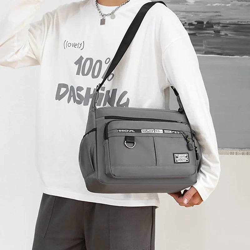 Men's Messenger Crossbody Shoulder Bags Men Small Sling Pack For Work Business Waterproof Oxford Packs Satchel Purse