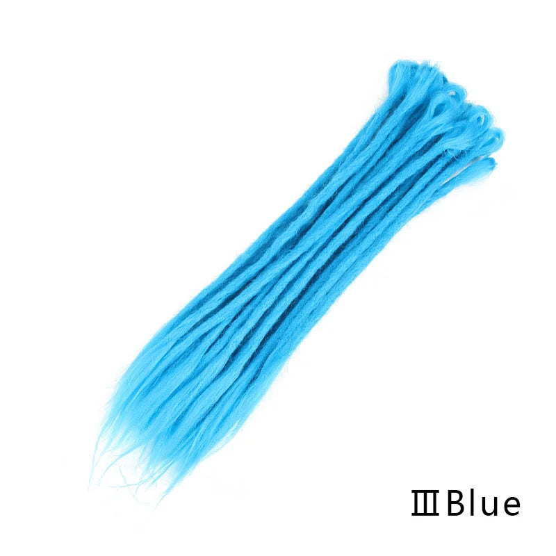 20 Polegada sintético 100% artesanal dreadlock extensões de cabelo fino crochê trançado cabelo backcombed dreads reggae estilo cabelo hippie