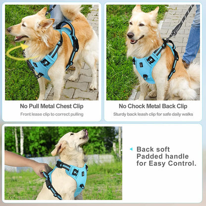 Arnés antitirones para perros, chaleco ajustable y acolchado suave con asa de fácil control.