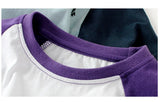 2022 Summer Korean Style Children T-Shirts Fashion Splicing Letter Design Kids Short Sleeve Tops Pure Cotton Children's Clothes