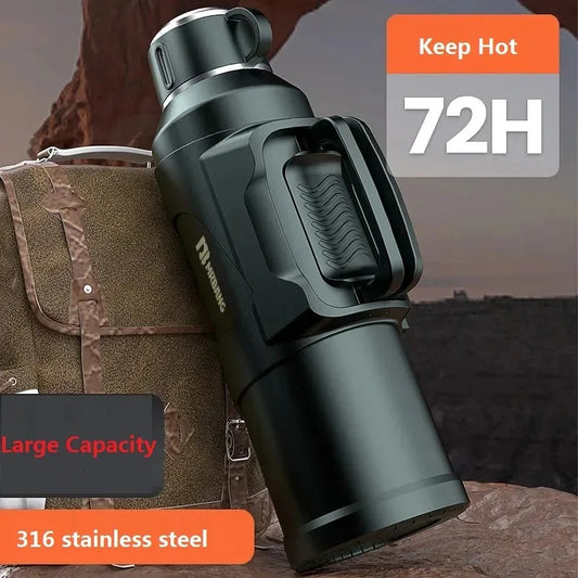316 Stainless Steel Insulated Thermos Bottle, 1L, 2L, 3L, Outdoor Travel Coffee Mugs, Thermal Vacuum Water Bottle