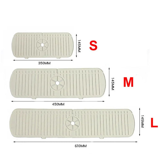 1PC Silicone Faucet Mat Water Ripple Kitchen Bathroom Draining Pad Wash Basin Large Sink Splash Pad Countertop Protector