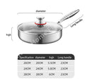 Titanium Stainless Steel Frying Pan Nonstick Wok Uncoated Pot Egg Steak Skillet Home Induction Cooker Gas Stove Kitchen Cookware