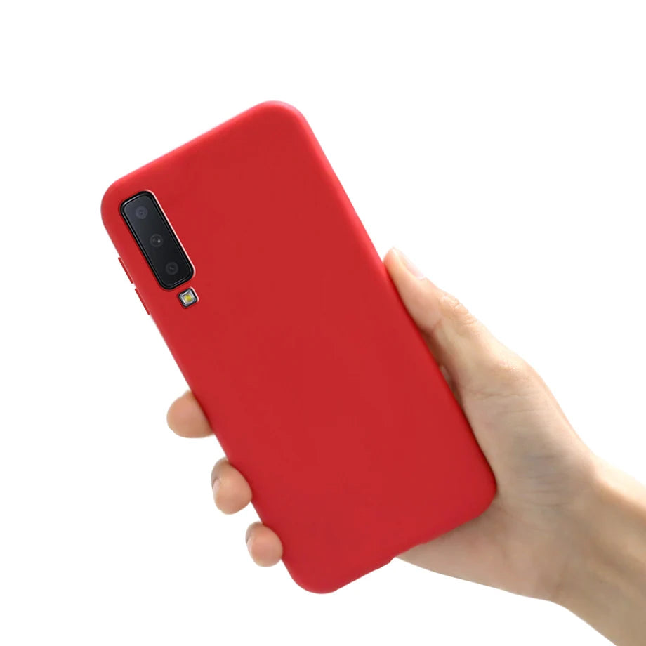 Funda para teléfono Samsung Galaxy A7 2018, carcasa de silicona mate suave para carcasa trasera Samsung A7 2018 A750 A750F