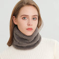 Cashmere quente cor anel cachecol de inverno sólido pelúcia grosso esportes ao ar livre das mulheres dos homens crianças lenço máscara facial completa silenciador