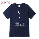 Summer Men's High Quality 100% Cotton Cool Funny Astronaut Print Casual Loose O-neck for Men T-shirt Male T-shirt Hip Hop Tee