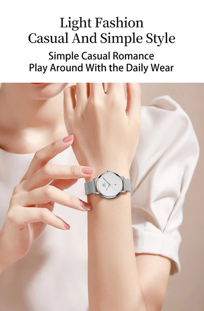 OLEVS Luxury Fashion Watch for Women Stainless Steel Waterproof Quartz Ladies Wristwatch Original Simple Elegant Women's Watches