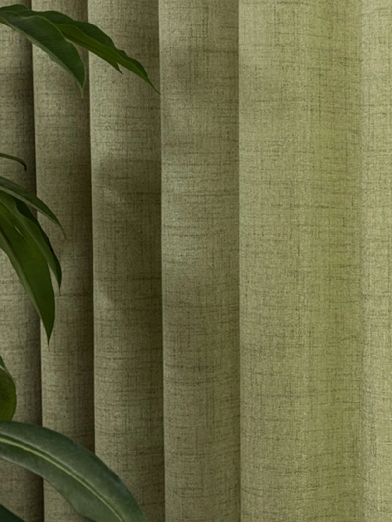 Spring and summer Japanese matcha, green cotton and linen curtains sheer curtains, opaque curtains, luxurious linen for bedrooms