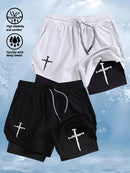 Quick-Dry Men's Training Shorts Elastic Waistband Drawstring Breathable Moisture-Wicking Athletic Shorts