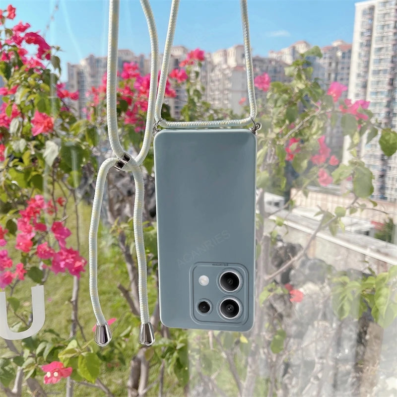 Funda con cordón cruzado para Xiaomi Redmi Note 13 Pro Plus 4G 5G, funda trasera de silicona con cordón para Poco X6 M6 Pro, Note 13 Pro y MX 6 X6 Pro