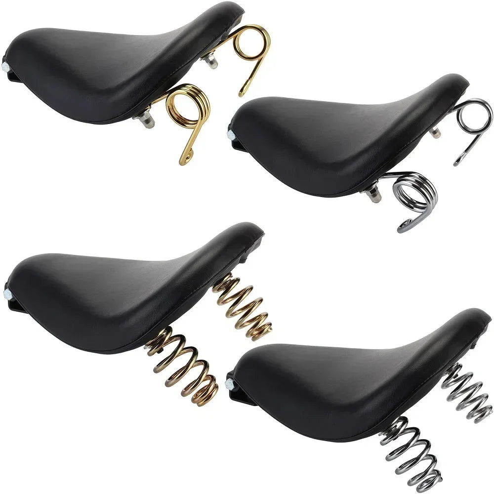12" Motorcycle Universal PU Solo Driver Seat Springs Bracket Mount Kit For Harley Honda Yamaha Kawasaki Suzuki Indian Triumph