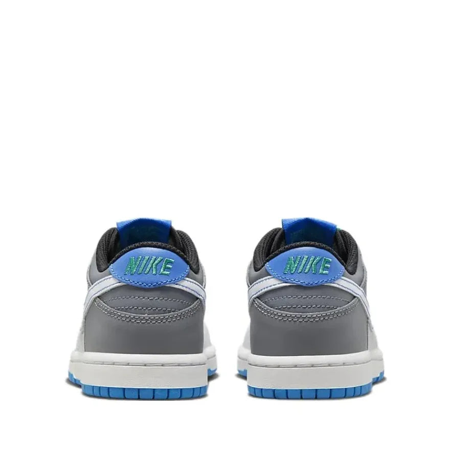 Nike Dunk Low Anti Kick Shock Absorption Low Top Kids Boardshorts Cinza Azul Meados Pequenos Crianças