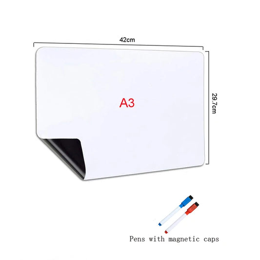 A3 + a4 placa magnética de apagamento a seco marcadores de geladeira folha de quadro branco cozinha apagável flexível ímã de geladeira memo lista de compras