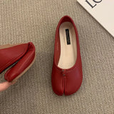 Women Flats Tabi Ninja Shoes Woman Ladies Microfiber Leather Comfy  Flats Split Toe Slippers Soft Bottom Loafers Solid Brief La