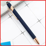 50pcs Light Metal Ballpoint Pen Touch Screen Pen Office School Advertising Pen Custom Logo Text Engraving Laser Engraving
