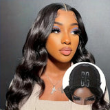 Peruca V-part cabelo humano ondeulado body wave-sem cola glueless