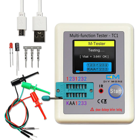LCR TC1 1.8-inch TFT LCD Display Multimeter Transistor Tester Diode Triode Capacitor Resistor Test Meter