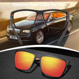 ZENOTTIC Polarized Sunglasses for Men Shades Lightweight TR90 Frame UV400 Protection Square Outdoor Travel Driving Sun Glasses