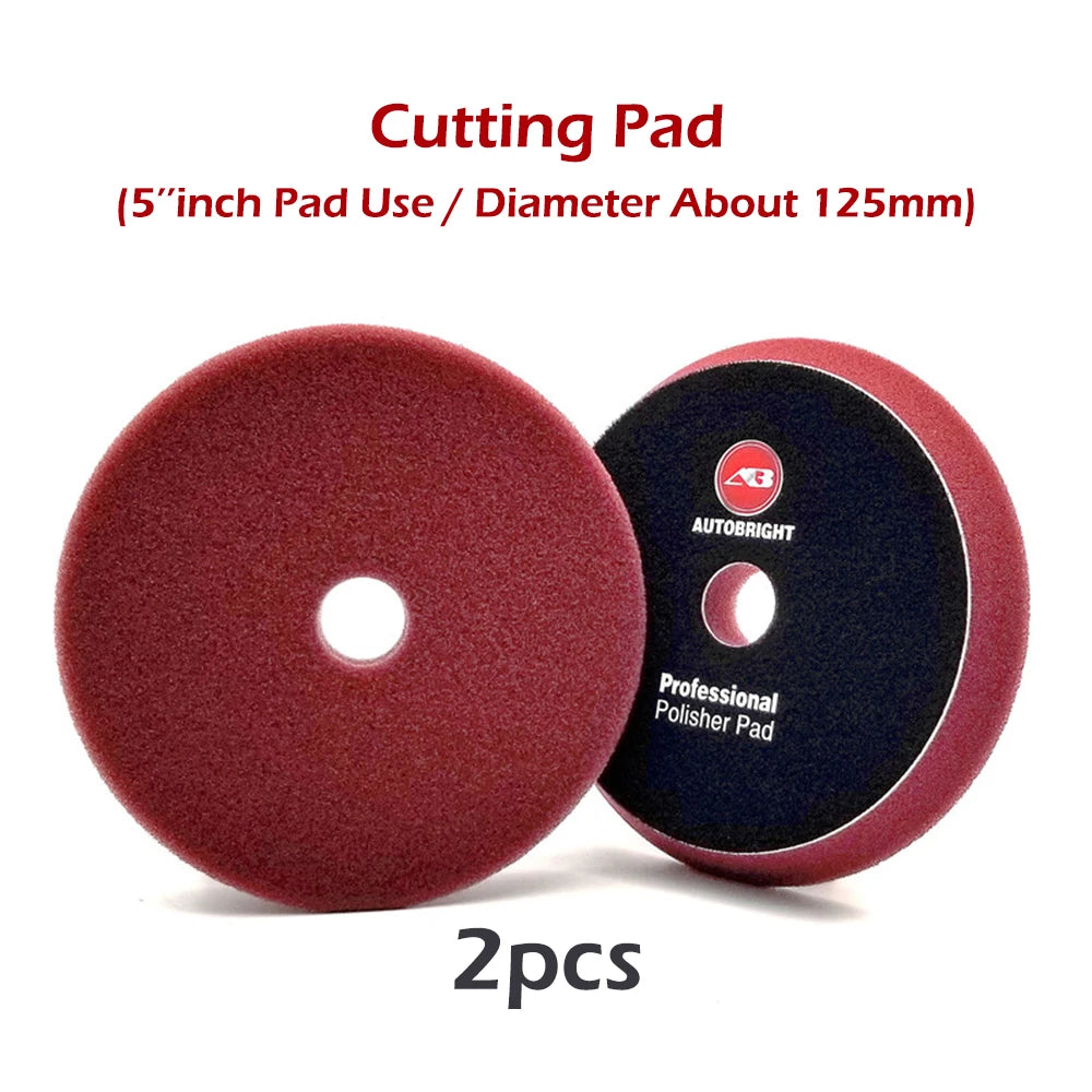 AUTOBRIGHT 5'' inch Car Polishing Pad For DA Machine Accessories Detailing Clean Auto Detailing For Car Polisher Wax Pads Foam