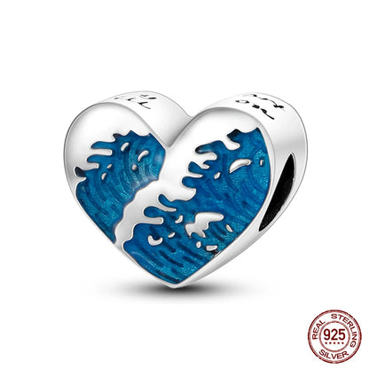 Ocean Series - Original Genuine 925 Sterling Silver Turtle Crab Mermaid Charm Beads Suitable for 3mm Bracelet DIY Making Pendant