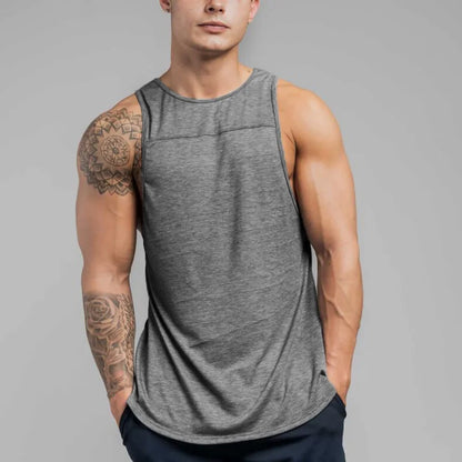 Solid Color Gym Bodybuilding Fitness Tank Tops Cotton Sleeveless Breathable Cool Sport Shirt Mens Loose Workout Muscle Singlets