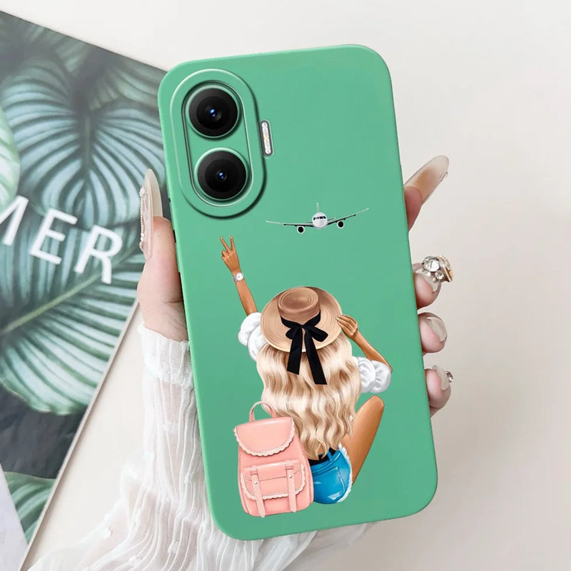 For Xiaomi Poco F7 Phone Cover For Redmi Turbo 4 Pro 5G Case Silicone Cute Cartoon Fashion Luxury Love Shockproof Bumper Funda