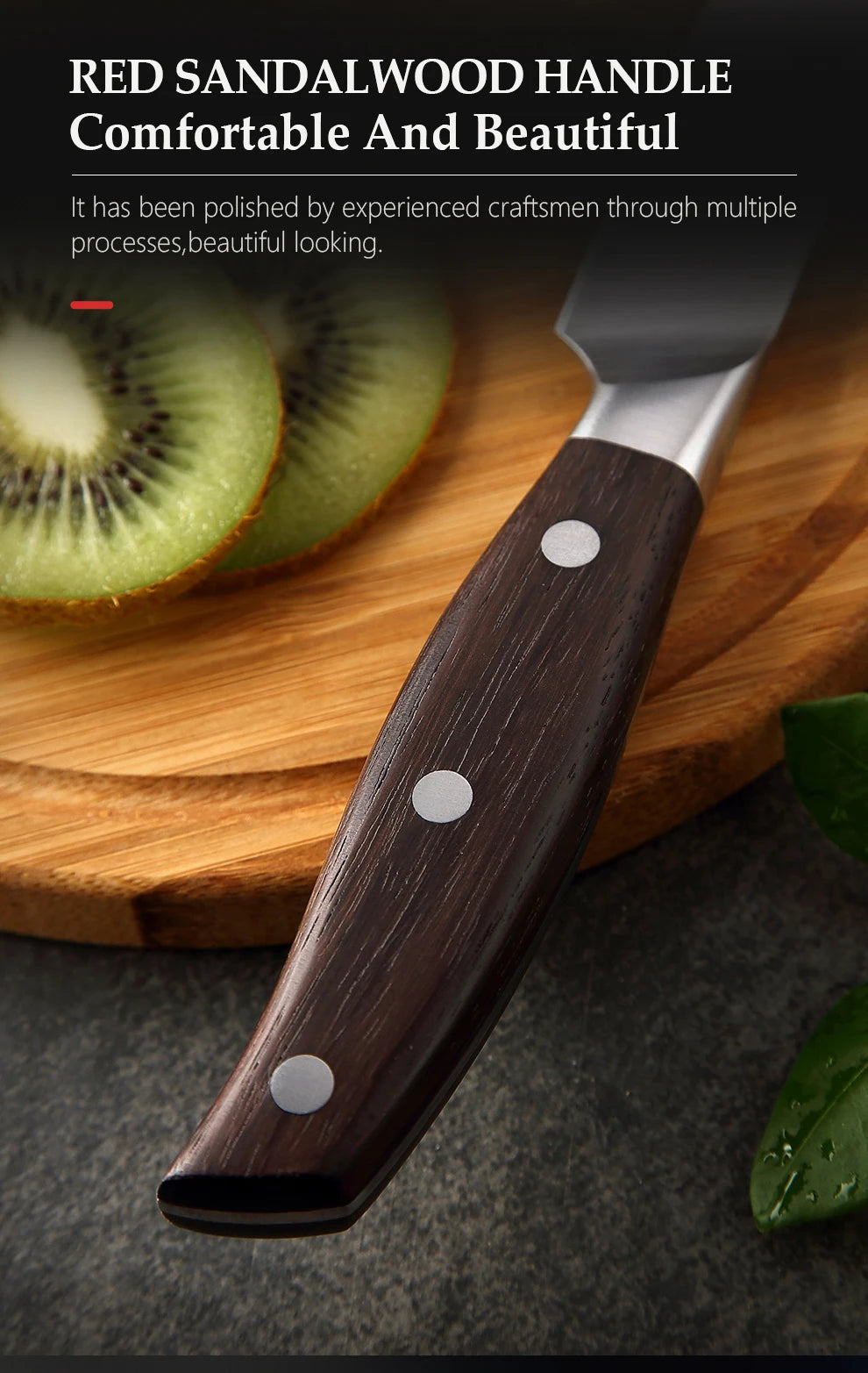 XINZUO-Juego de Cuchillos de Cocina de acero inoxidable 1,4116, herramienta de corte con mango de sándalo rojo de alta calidad, 5 uds., Alemania