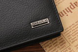 100% Genuine Leather Men Wallets Premium Product Real Cowhide Wallets for Man Short Black Walet Portefeuille Homme
