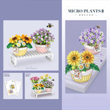 DIY Flower Vase Succulent Cactus Snow Lotus Potting Plants Gardens Building Blocks Model MINI Bricks Kids Sets Kits Toys