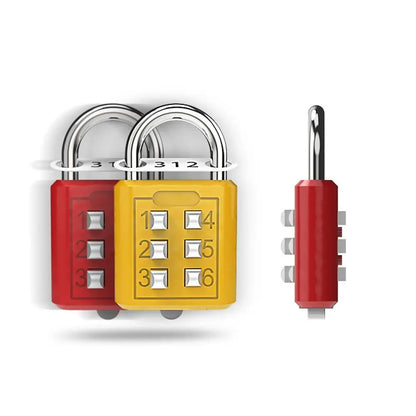 6 Digit Button Combination Password Lock Portable Travel Anti-theft Luggage Backpack Zipper Lock Dormitory Cabinet Padlock