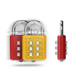 6 Digit Button Combination Password Lock Portable Travel Anti-theft Luggage Backpack Zipper Lock Dormitory Cabinet Padlock