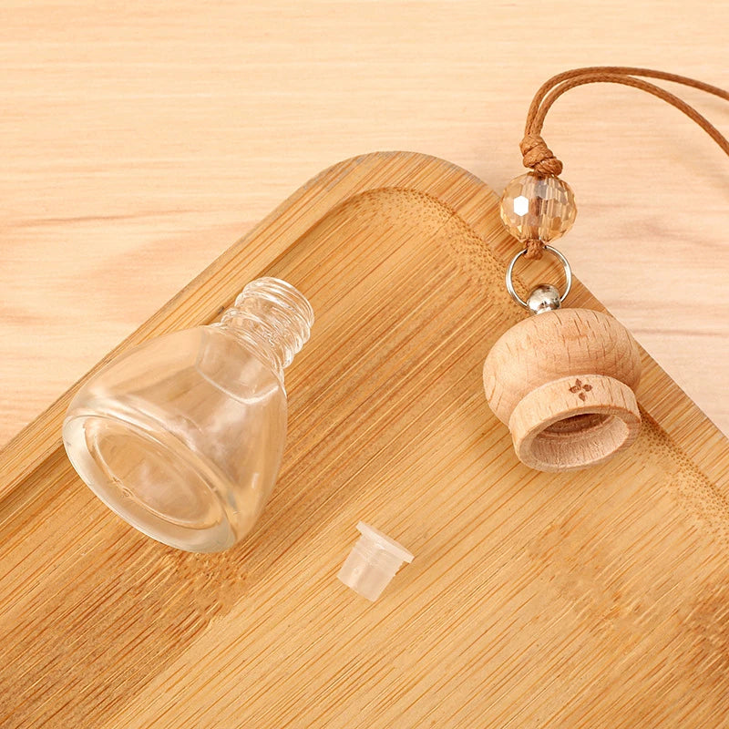 1Pc 8ML Conical Flask Empty Bottle Car Pendant Car Essential Oil Diffuser Fragrance Air Freshener Scent Perfume Bottle Ornament