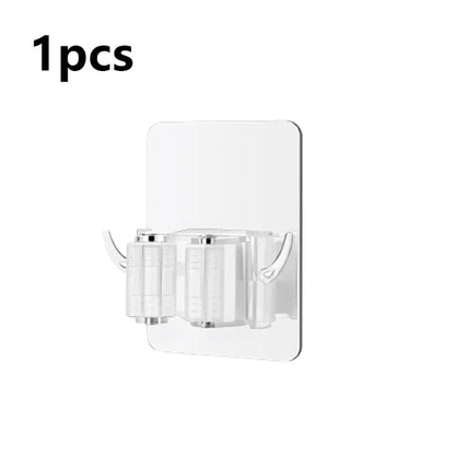 Ganchos de pared resistentes para fregona, soporte para escoba, autoadhesivos, organizador multiusos, ideal para el hogar, la cocina y el jardín (1 unidad, 2 unidades) 