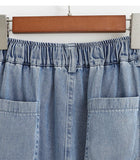 Casual High Waist Chic Slim Straight Tube Full Length Pants Korean Fashion Office Lady Summer Plus Size Clothing