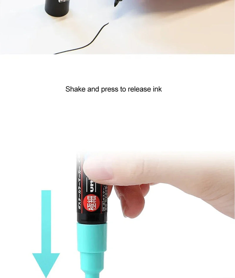 16pcs Japan UNI POSCA Markers Set Acrylic Graffiti Drawing Permanent Waterproof Children's Drawing PC-3M/1M/5M Art Supplies