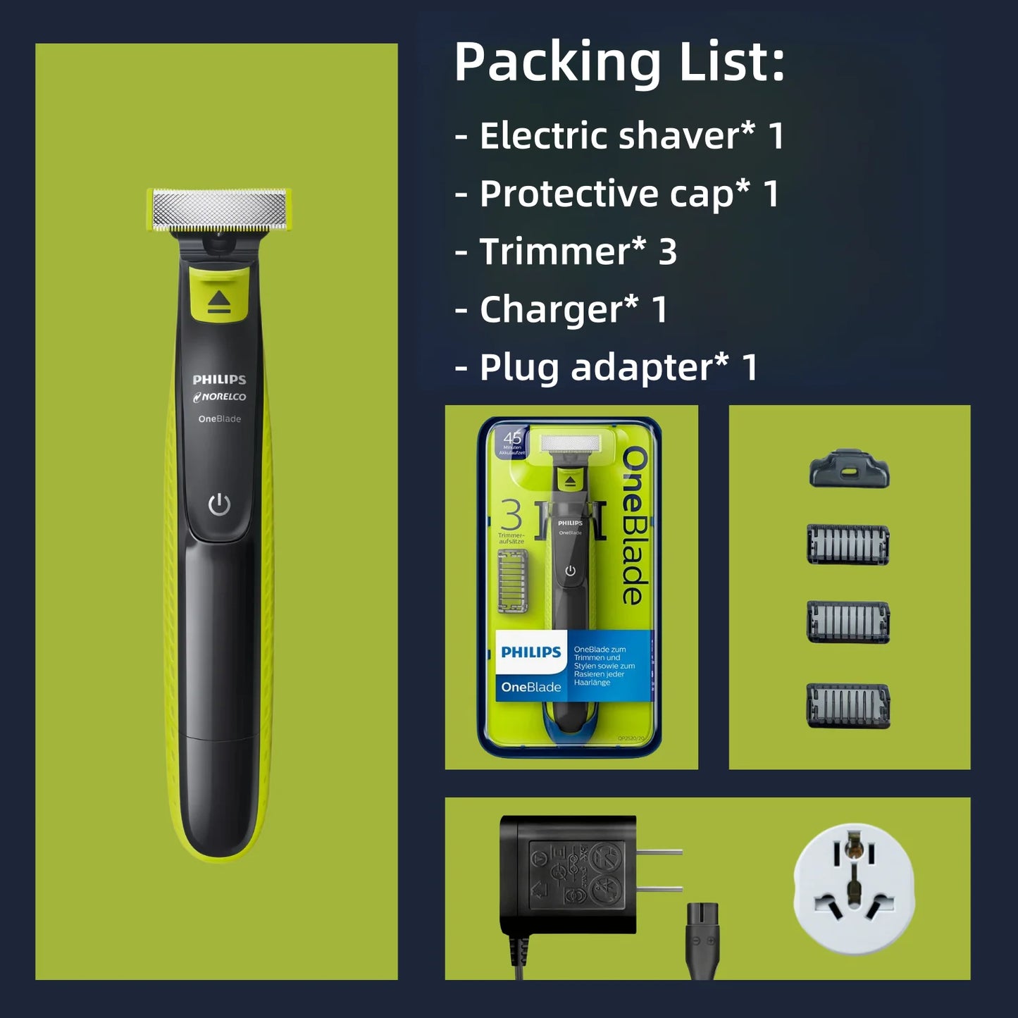 Philips Norelco OneBlade QP2520/70 Electric Trimmer and Shaver