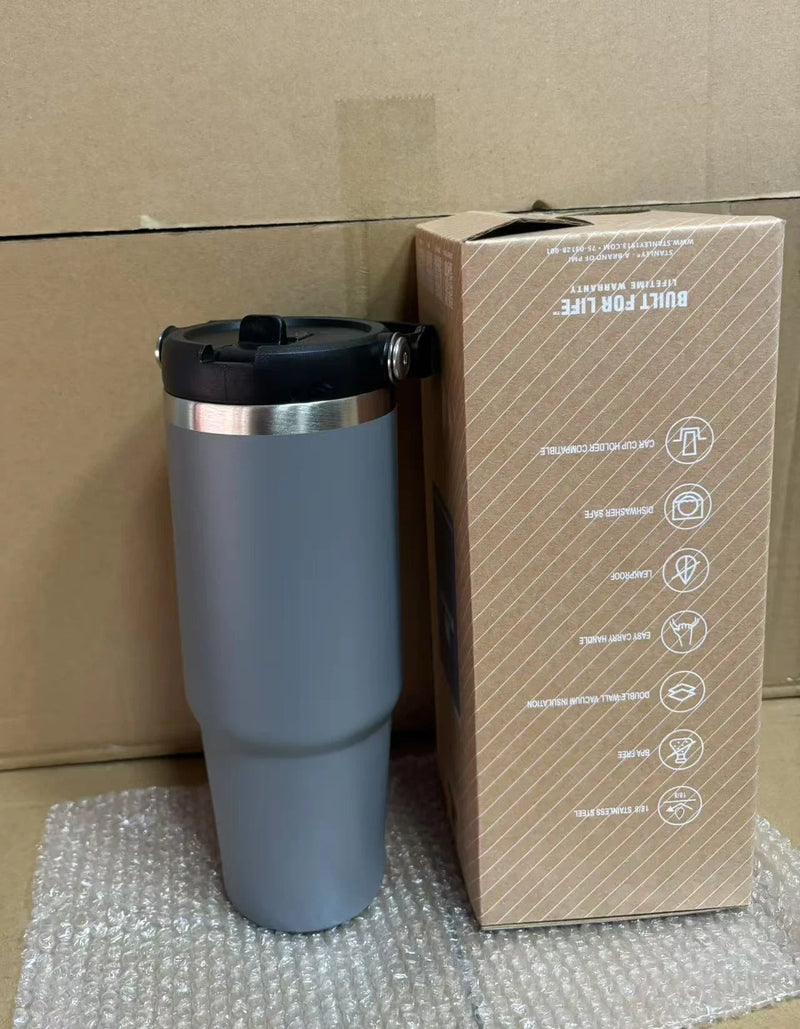 30 oz Premium Steel Travel Cup with Non-Slip Base - Car, Office, Hiking, Leak and Sweat Resistant Design