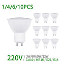 1/4/6/10pcs LED Spotlight GU10 MR16 E27 E14 220V High Lumen 3000K/4000K/6000K LED Light Lamp For Home Decoration Replace