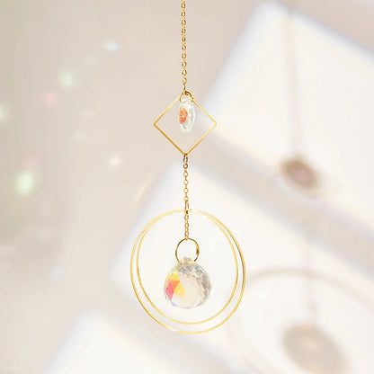 Colgante de cristal para jardín, atrapasol, campanillas de viento, prisma arcoíris, cadena de cristal para ventana, campana colgante, árbol de Navidad, decoración del hogar