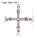Electric control cabinet car elevator cross key wrench water meter valve key internal triangle wrench multi-purpose tool