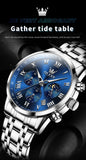 OLEVS 5529 Luxury Quartz Watch For Men Roman Scale Moon Phase Chronograph Man Watches Waterproof Luminous Calendar Wrist Watch