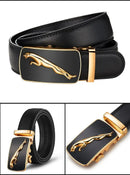 Men's Leather Belt Buckle Single Knot Casual Cross-border Style 4.0 Automatic Width 3.5cm