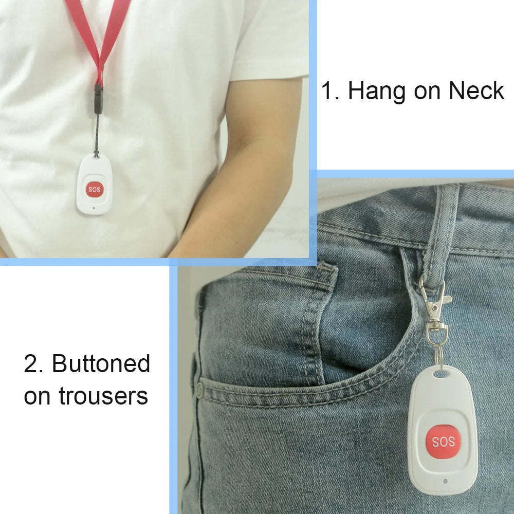 Botón de pánico de emergencia Topvico Tuya con wifi para personas mayores, alarma SOS, pulsera inalámbrica para cuidadores, buscapersonas, reloj, llamada, alerta de caídas