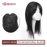 Aplique de cabelo Topper HUAYA volume e franja natural com 3 clipes cabelo liso sintético