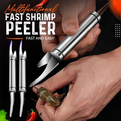 Peel camarão ferramenta 6-em-1 multi funcional de aço inoxidável descascador de camarão linha corte raspagem escavação faca de escala de peixe