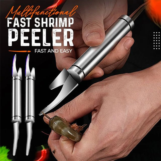 Peel camarão ferramenta 6-em-1 multi funcional de aço inoxidável descascador de camarão linha corte raspagem escavação faca de escala de peixe