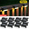 16 PCs Solar Outdoor Deck Lights Commercial Street LED Step Lights suitable for balconies terraces stairs fences lanes paths