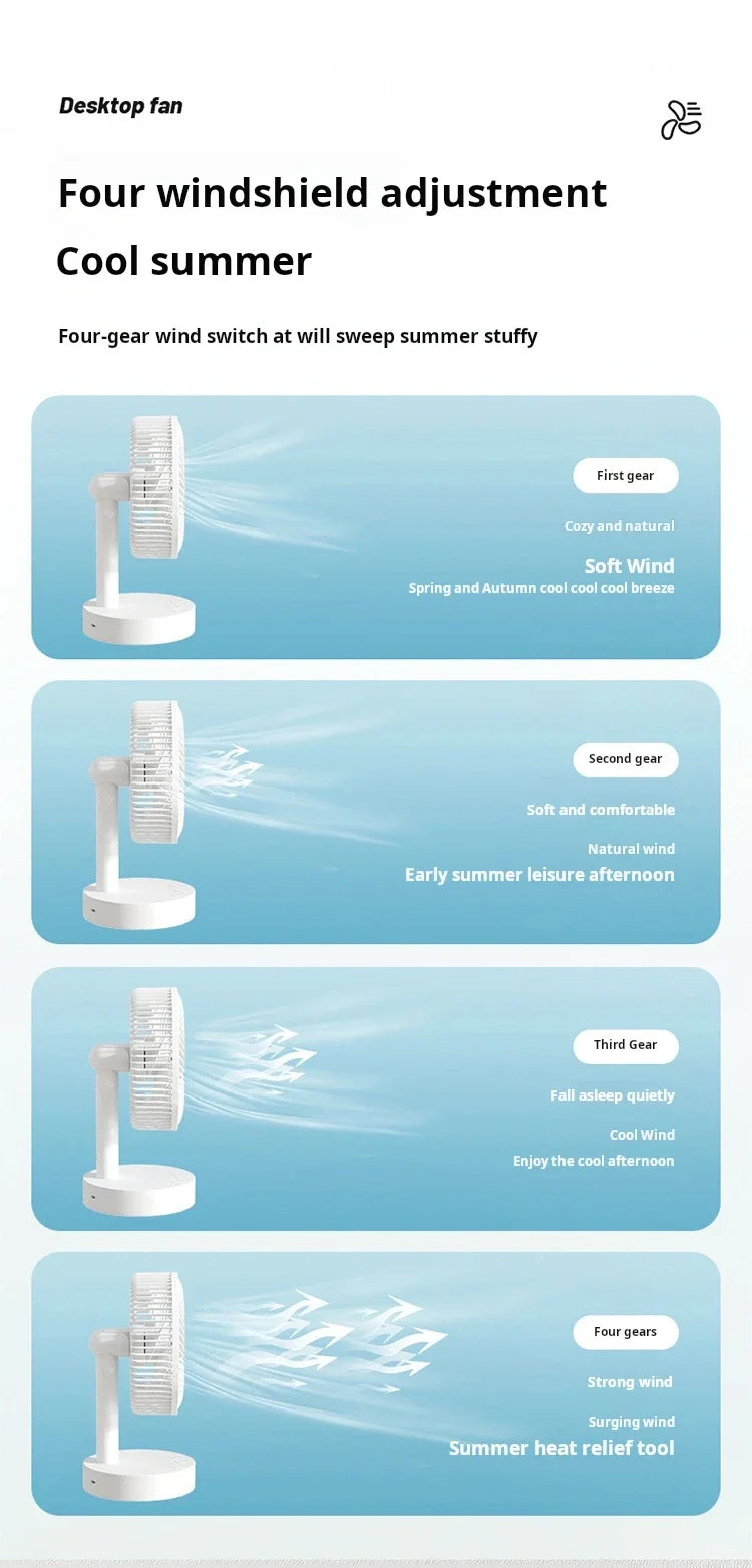 Xiaomi Youpin Fan Small White Desktop Timer Mute With Four-speed Adjustable Portable Fan Recharging Models Detachable Desk fan