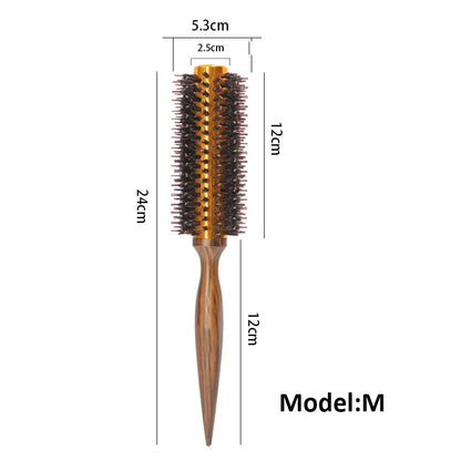 Golden Cylinder Curly Hair Rolling Comb Professional Styling Mane Comb Heat Conduction Air Aluminum Tube Comb Special Comb
